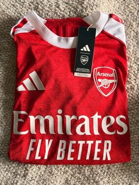 Authentic Adidas Arsenal 25/26 Home Kit - Red & White - Saka 7
